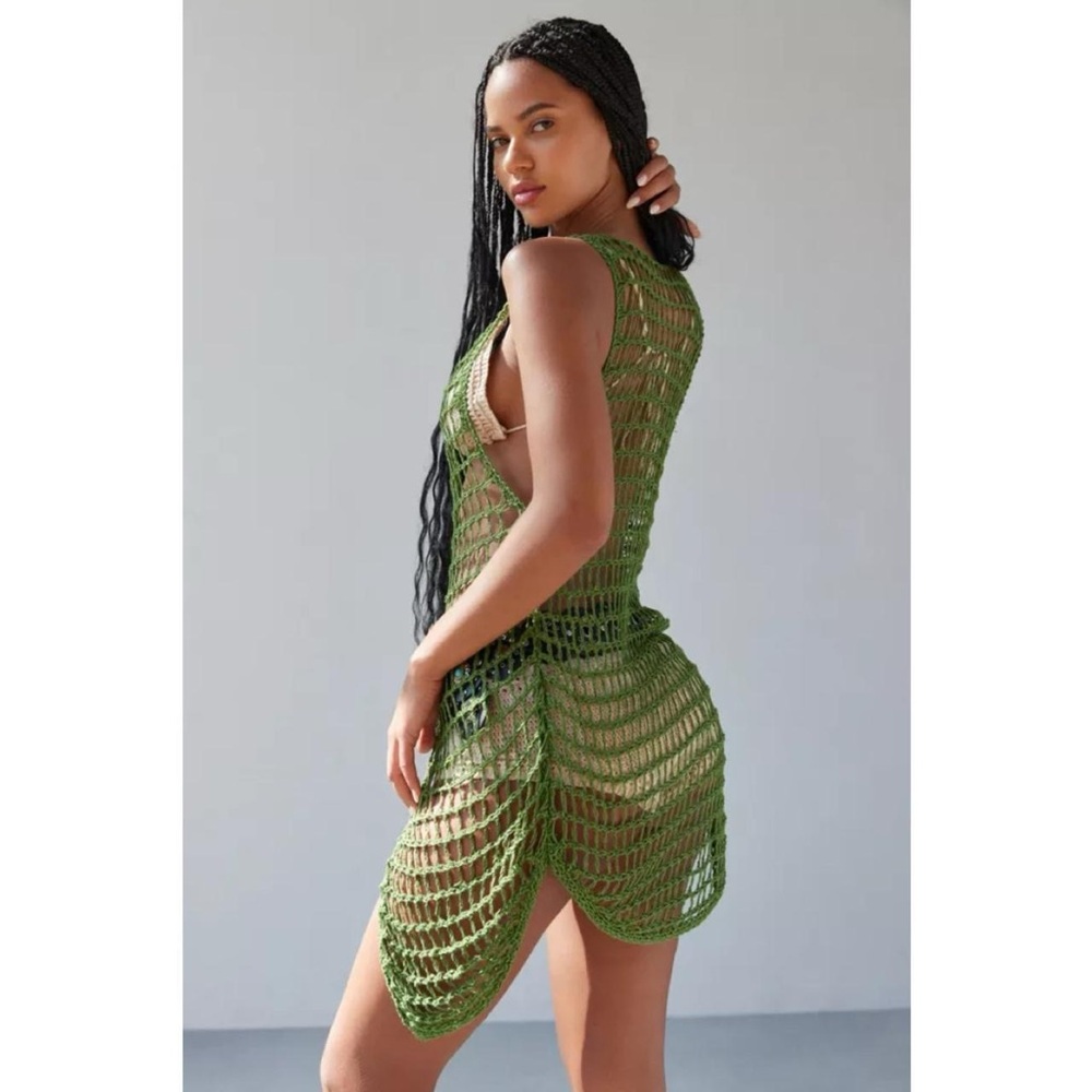 Urban Outfitters Green Crochet Knit Cover-Up - Picture 6 of 7